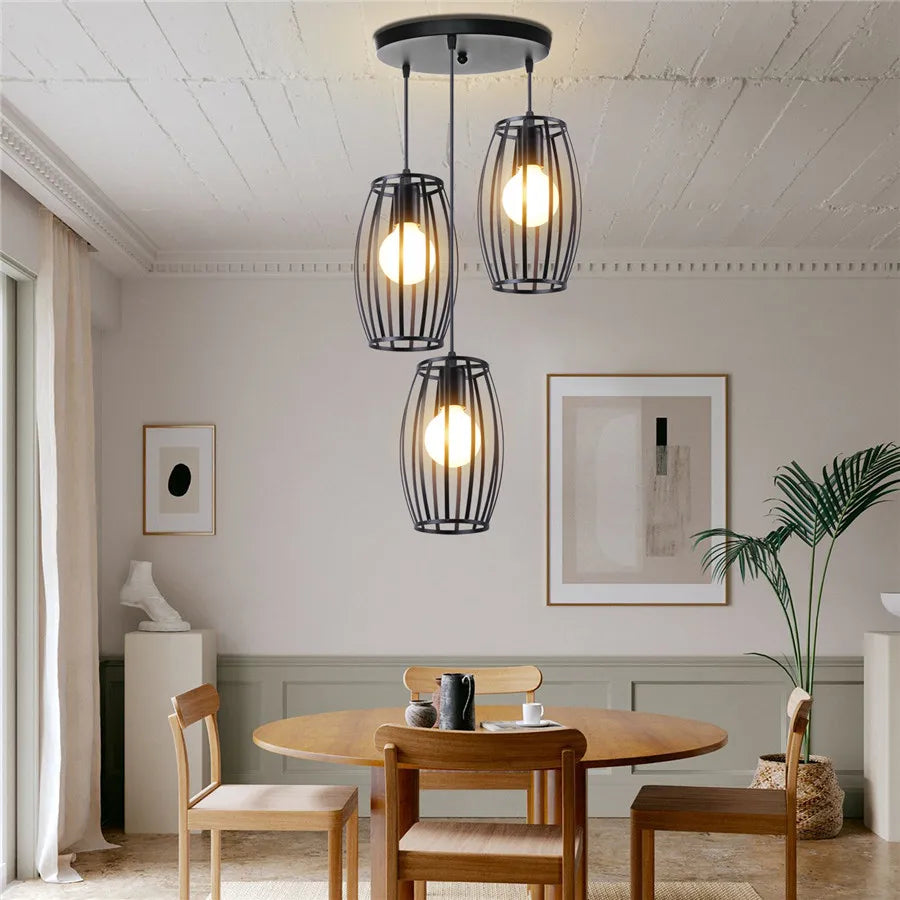 Afralia™ Iron 3-Light Chandelier Pendant for Living Room Kitchen Restaurant