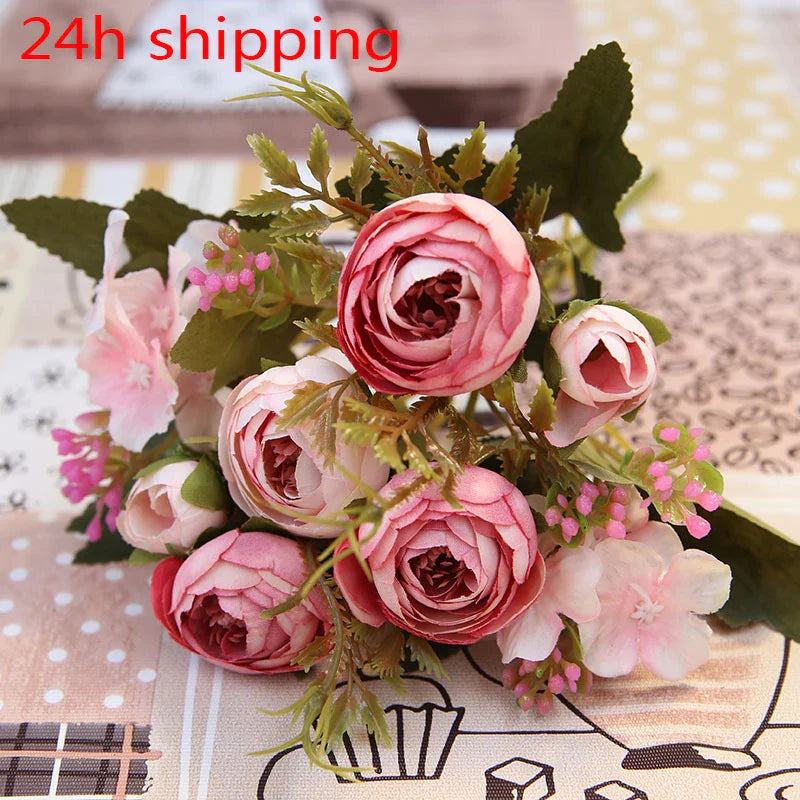 Afralia™ Autumn Silk Tea Rose Gerbera Daisy for Wedding and Home Decor