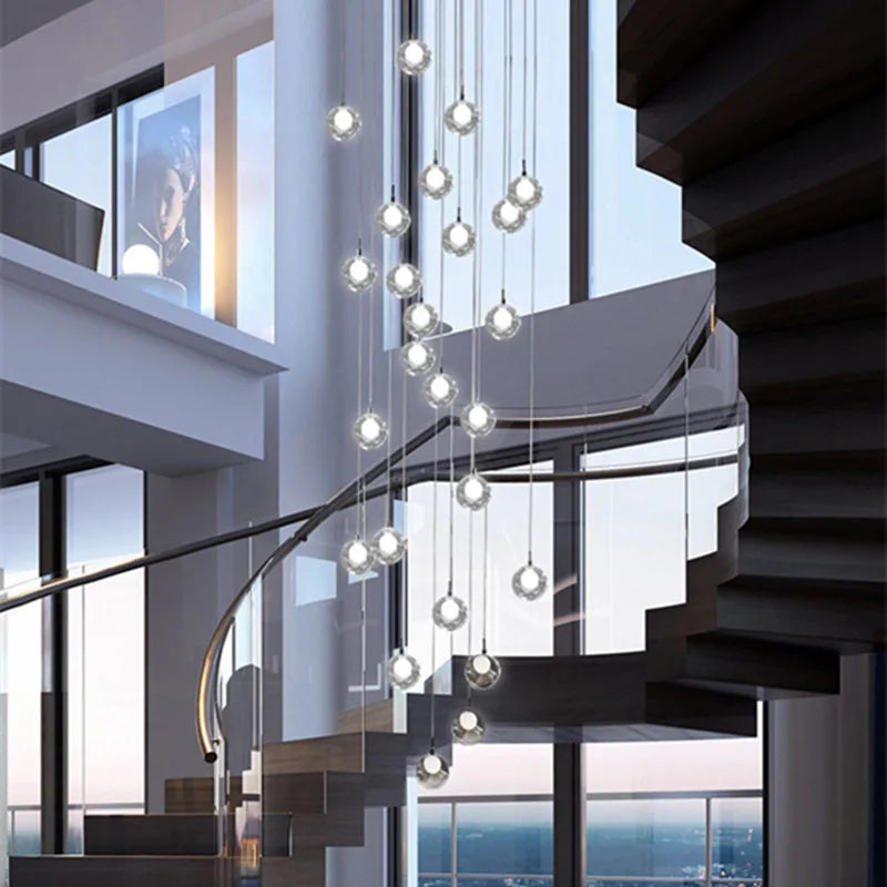 Afralia™ Bubble LED Chandelier: Modern Art Glass Ball Lighting for Home, Hotel, Hallway