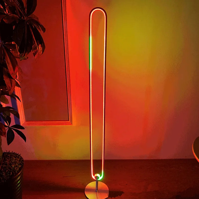 Afralia™ RGB LED Floor Lamp with Remote Control - Modern Minimalist Standing Light