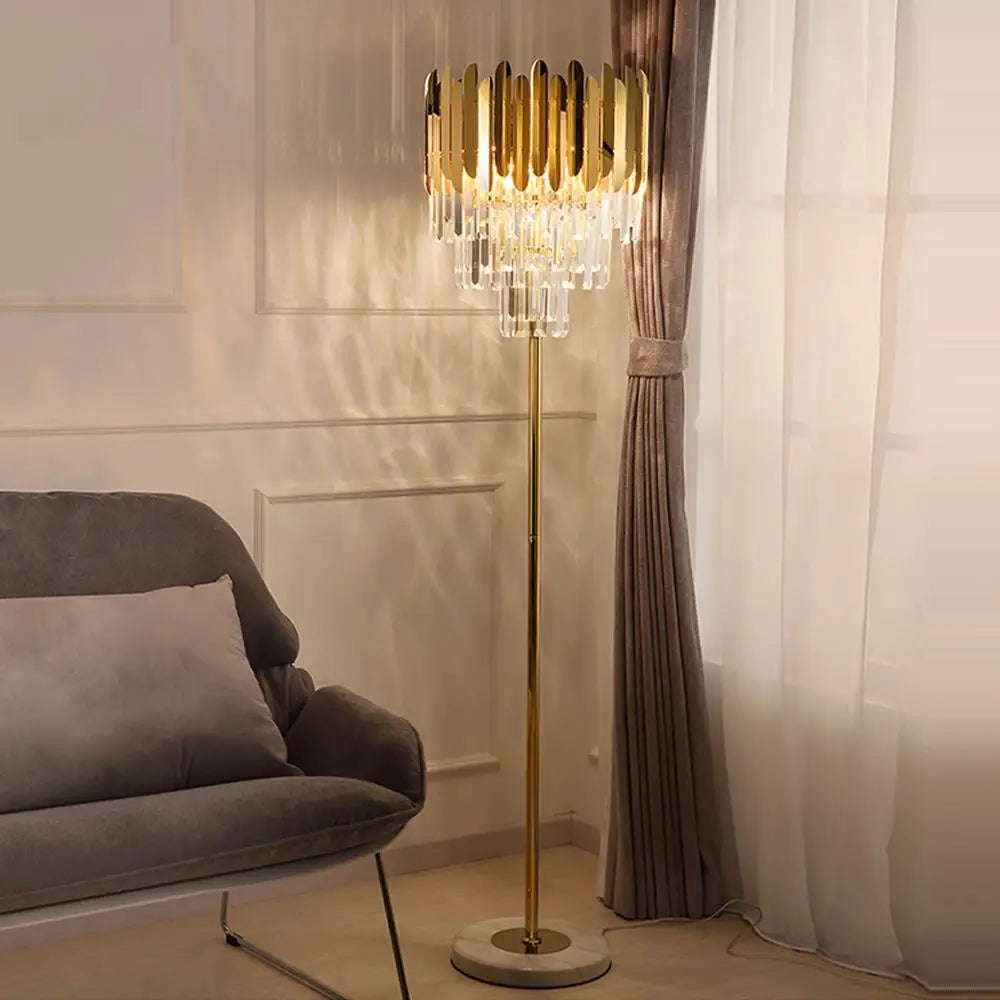 Afralia™ Postmodern Crystal Marble LED Floor Lamp for Bedroom