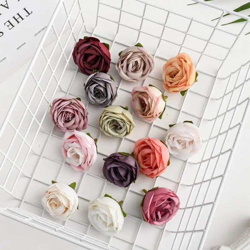 Afralia™ Silk Tea Rose Buds Head Wedding Home Decor DIY Gifts Bouquet