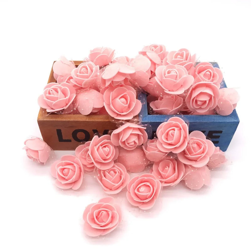 Afralia™ Handmade Foam Rose Flower Heads | 100Pcs Wedding Craft Decoration