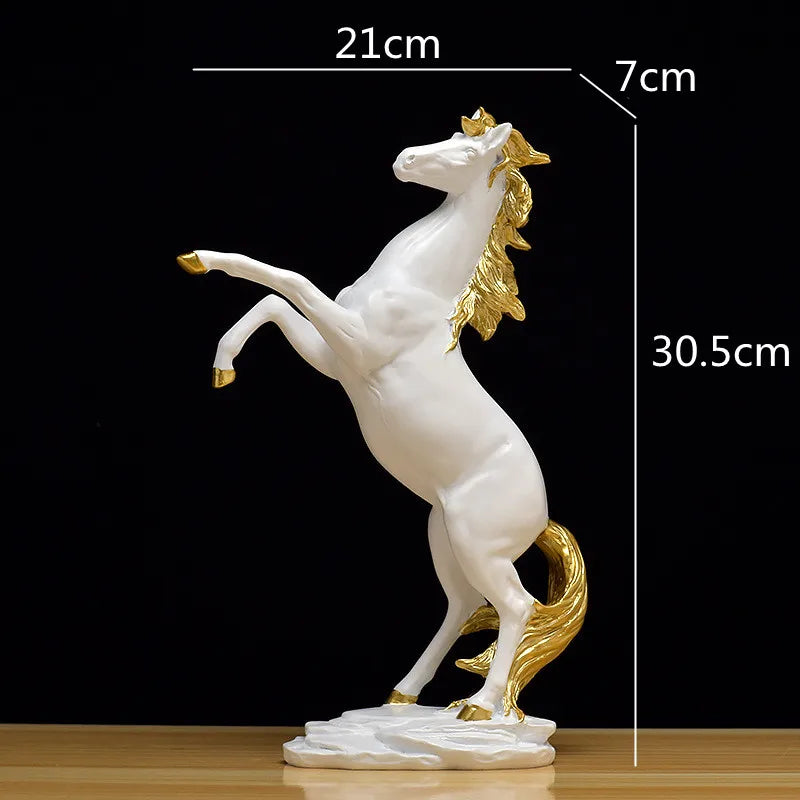 Afralia™ Golden Horse Animal Sculpture for Home Decor and Office Desk crafted Figurine