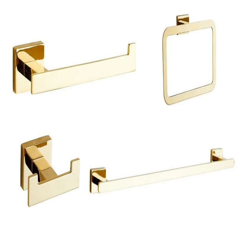 Afralia™ Gold Towel Ranger: Brass Wall Mounted Bathroom Accessory Rack