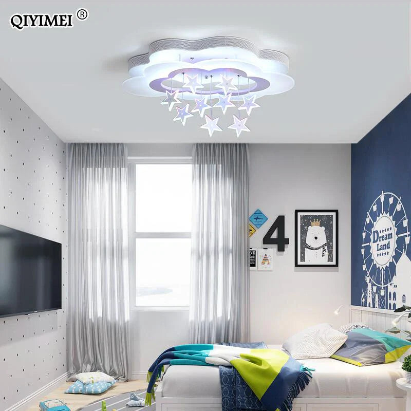 Afralia™ Cartoon Bat LED Ceiling Light for Child Bedroom and Study Room