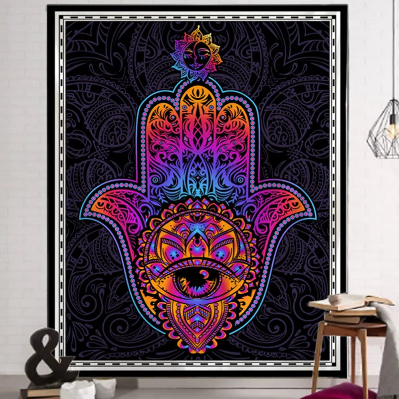 Afralia™ Mandala Astrology Tarot Tapestry Wall Hanging for Bohemian Hippie Home Decor