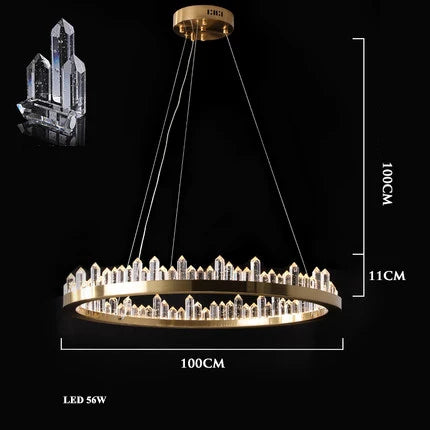 Afralia™ Dimmalbe LED Crystal High Ceiling Chandelier for Living Room