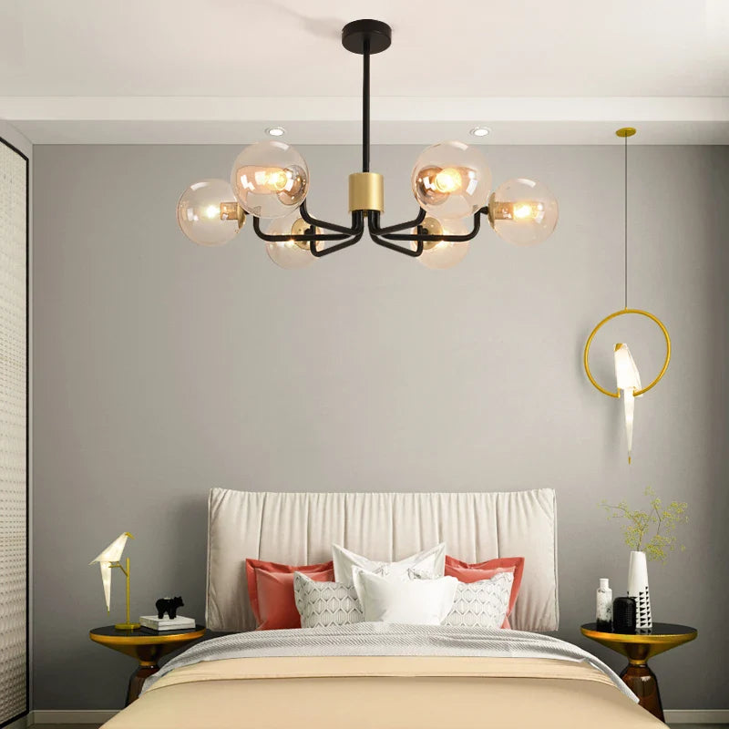 Afralia™ Nordic LED Bubble Chandelier with 6 Edison Lights