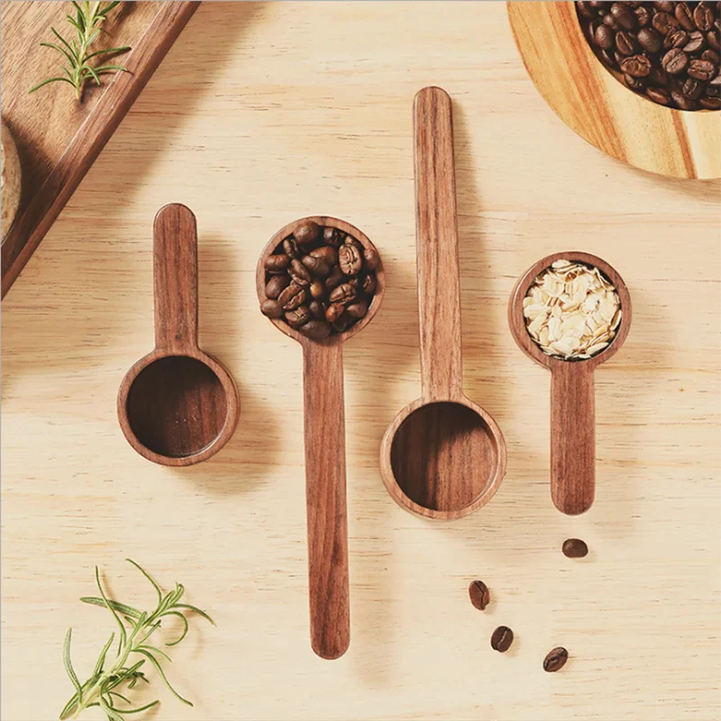 Afralia™ Walnut Coffee Scoop: 8g/10g Measuring Spoon for Ground Beans & Tea