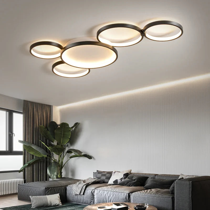 Afralia™ Modern Nordic LED Ceiling Lamp with Remote Control for Living Room and Study