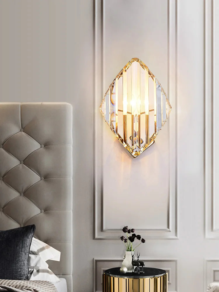 Afralia™ Crystal Wall Lamp: Modern Sconce Light Fixture for Luxury Living Room, Bedroom, Hotel Hallway