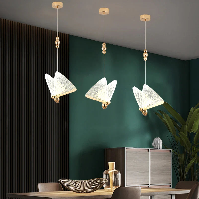 Afralia™ Nordic Butterfly LED Pendant for Dinning Living Room, Modern Hanging Lamp