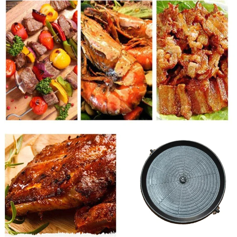 Afralia™ Korean Grill Pan - Non-stick Smokeless BBQ Tray for Indoor/Outdoor Grilling