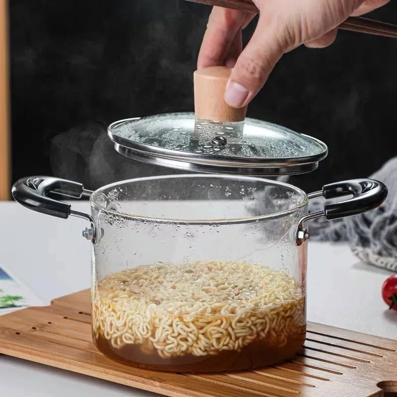 Afralia™ Transparent Glass Soup Cooking Pot | Versatile Flame-Proof Cookware