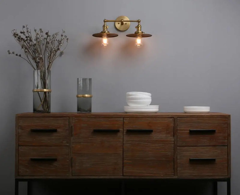 Afralia™ Permo 2-Light Sconce with Switch Matte Vanity Light