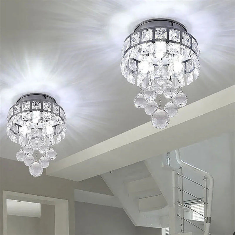 Afralia™ Modern Crystal LED Ceiling Light for Home Decor - Indoor Chandeliers for Living Room & Bedroom