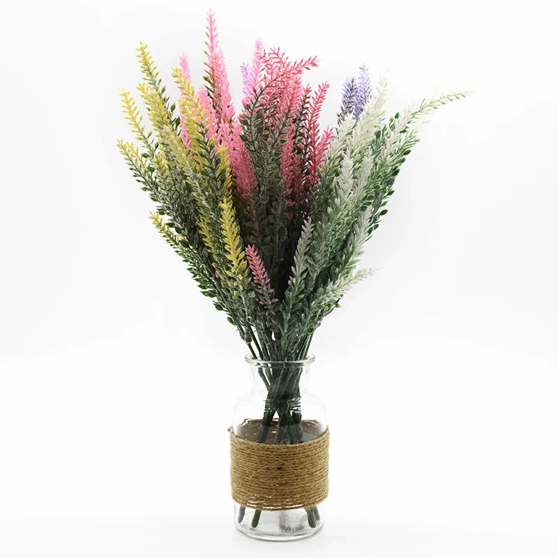 Afralia™ Lavender Vase: Artificial Flowers Home Decor Wedding Decorative Flower Pot