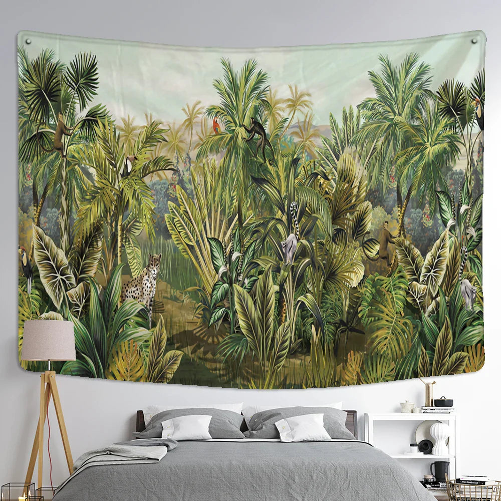 Afralia™ Rainforest Animal Tapestry Wall Hanging - Boho Hippie Home Decor