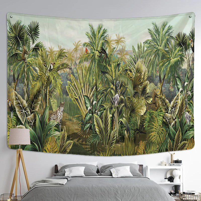 Afralia™ Rainforest Animal Tapestry Wall Hanging - Boho Hippie Home Decor