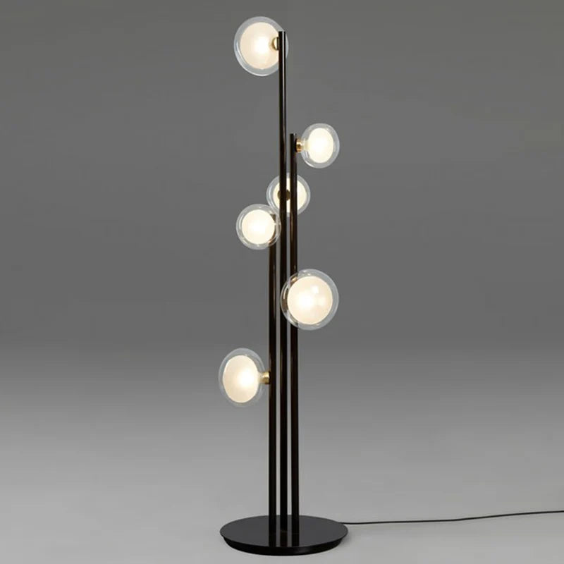 Afralia™ Vintage Glass Ball Floor Lamp for Bedroom Decoration