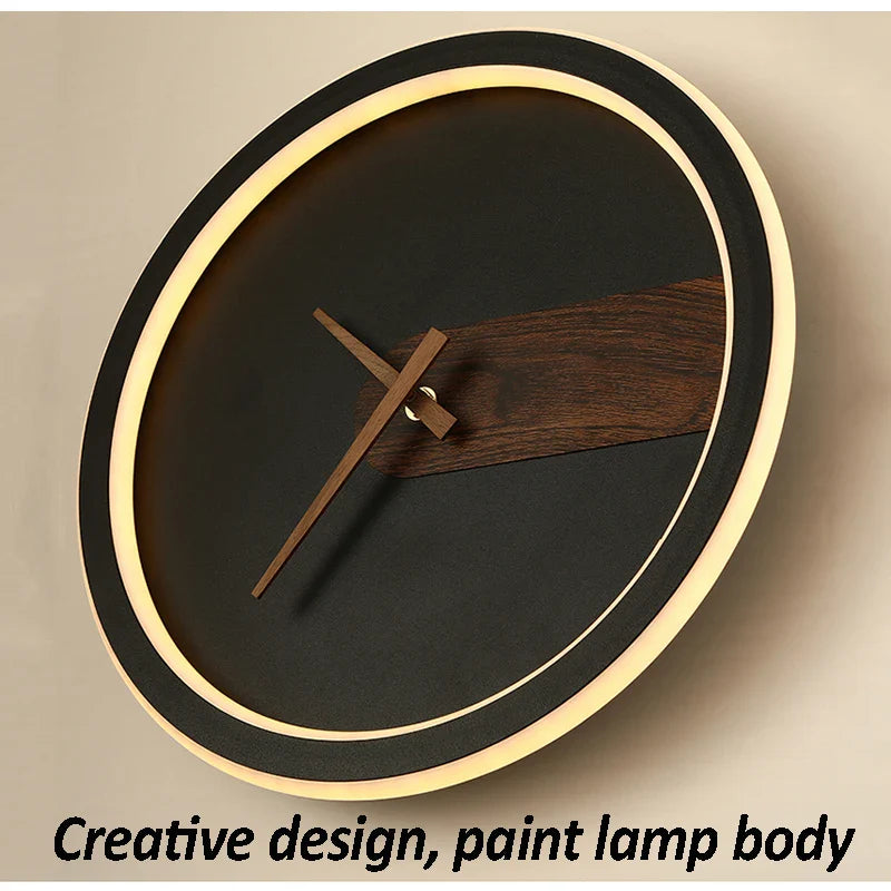 Afralia™ Aluminum Clock Wall Lamp - Modern Led Sconce Light for Home, Hotel & Aisle