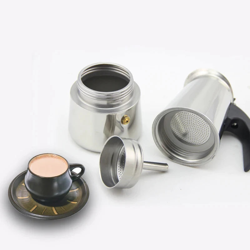 Afralia™ Stainless Steel Coffee Moka Pot | Durable and Practical Coffeeware