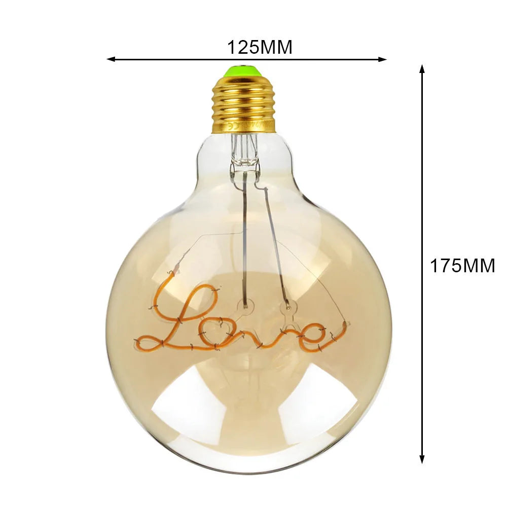 Afralia™ Retro LED Edison Bulb G125 E27 4W 2700K Vintage Lamp Bulb