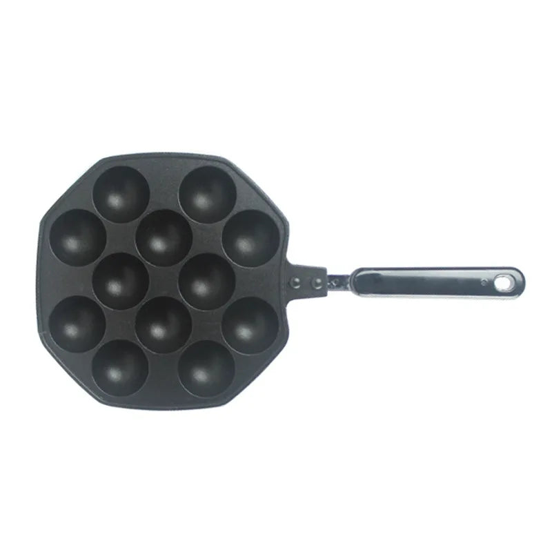 Afralia™ Takoyaki Maker Pan - 12 Cavities Aluminum Alloy Octopus Ball Baking Kitchenware