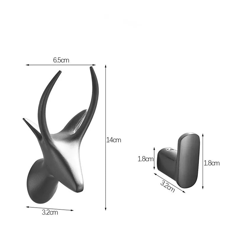 Afralia™ Gun Grey Robe Hooks: Wall Mount Towel Hanger for Bathroom, Clothes, Hat, Coat