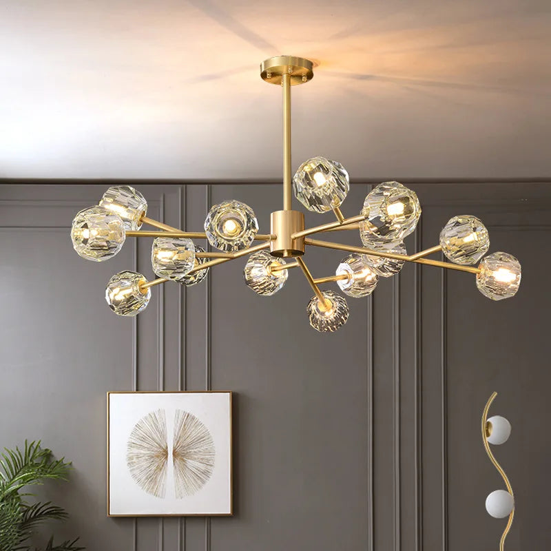 Afralia™ Crystal LED Chandelier Ceiling Light for Elegant Home Décor