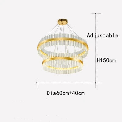 Afralia™ Crystal Chandelier LED Ring Lamp for Dining Living Room & Bedroom
