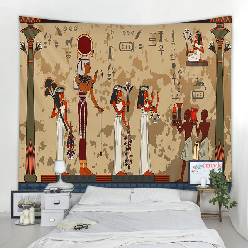 Afralia™ Egyptian Egypt Tapestry Wall Hanging Home Decor Throw Bedspread Art Home Decor