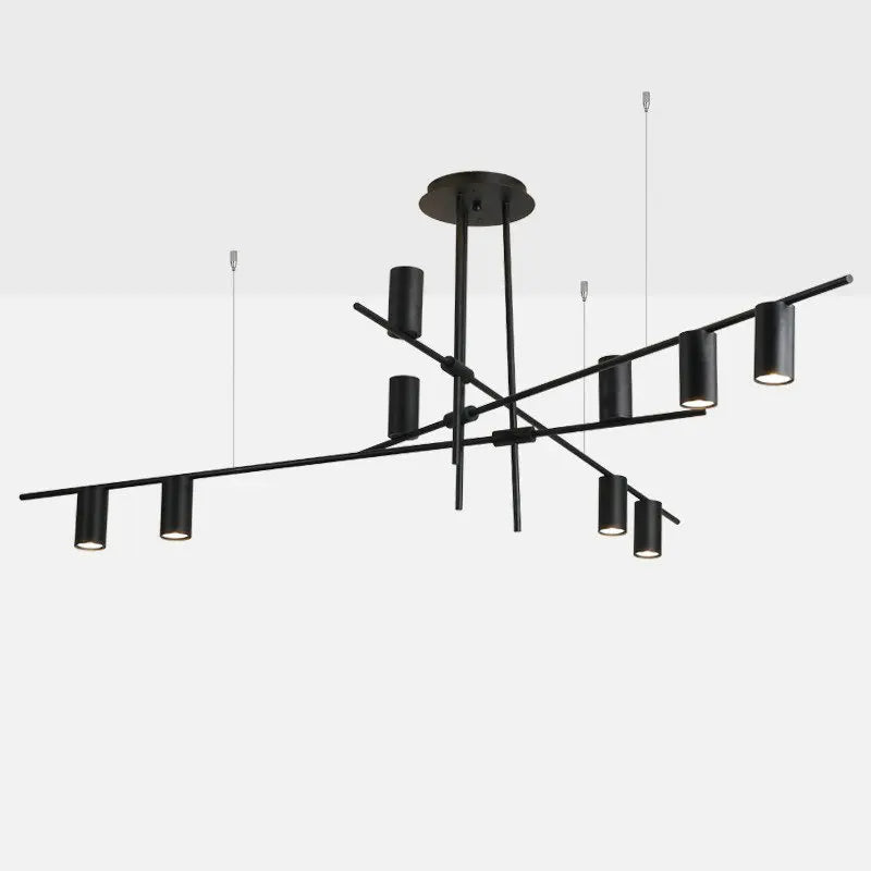 Afralia™ Black Minimalist Dining Room Chandelier: Modern Nordic Long Lights for Stylish Lighting