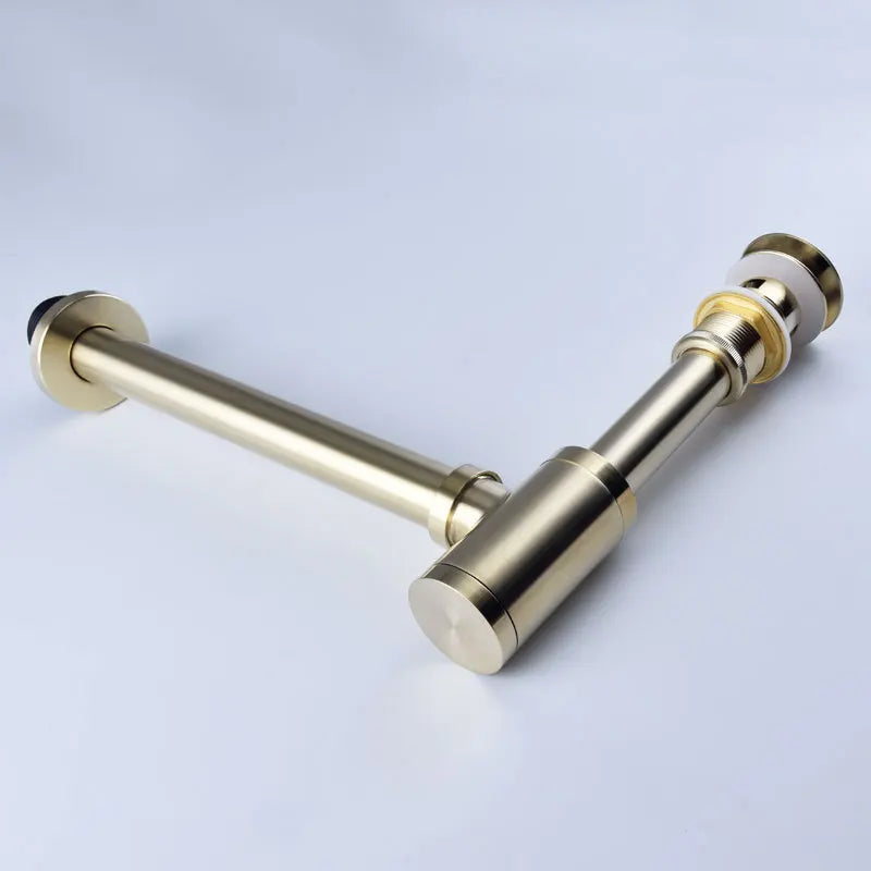 Afralia™ Antique Brass Pop Up Drain Kit with P-Trap Pipe for Bathroom Sink.