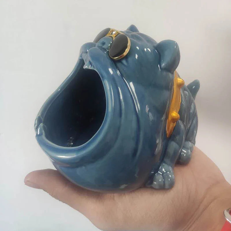 Afralia™ Cartoon Dog Ashtray | Creative Animal Resin Home Decor Gift