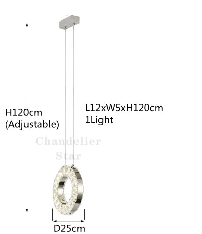 Afralia™ LED Crystal Chandelier Stainless Steel Pendant Light for Living Room