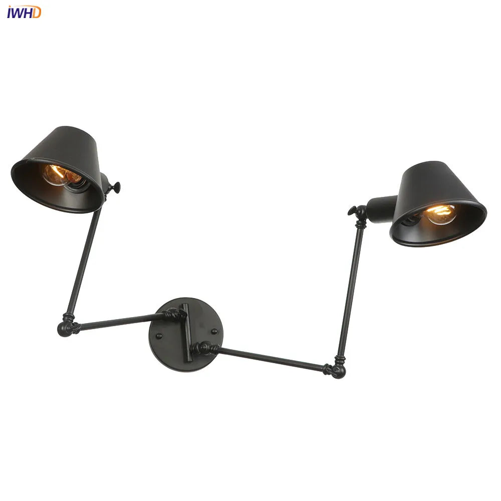 Afralia™ Vintage Rustic Wall Lamp Industrial Style Fixture, 2 Heads