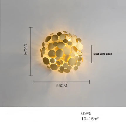 Afralia™ LED Golden Maple Leaves Wall Sconce for Bedroom and Corridor