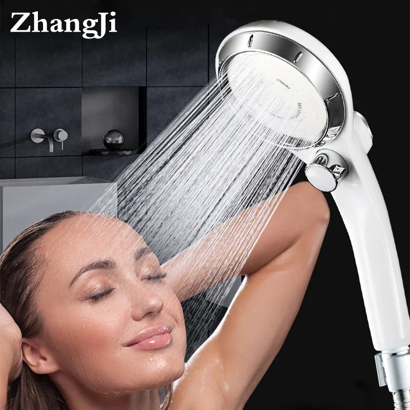 Afralia™ High Pressure ABS Shower Head with Stepless Adjustable Button Rotation