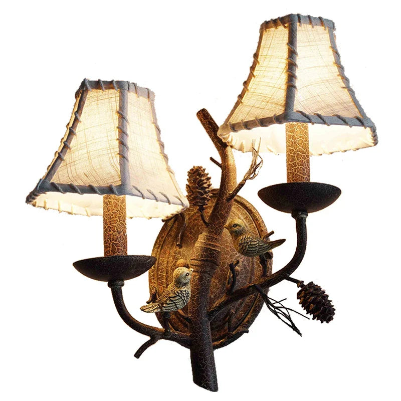 Afralia™ Retro Rural Wall Lamp Bird Branch Scottish Lights for Restaurant Coffee Shop