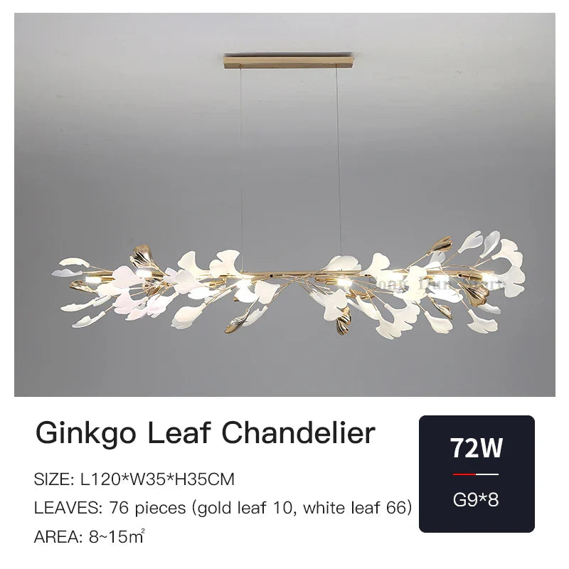 Afralia™ Ginkgo Ceramic Chandelier: Luxury Pendant Lights for Dining & Living Room