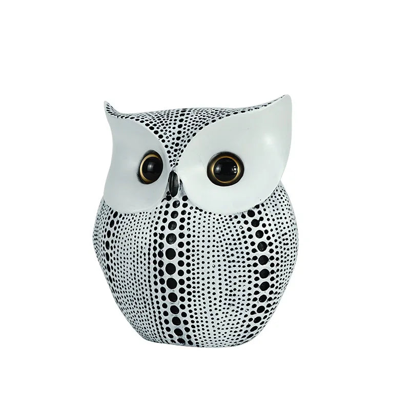 Afralia™ Owl Resin Figurine Ornament for Home Office Decor