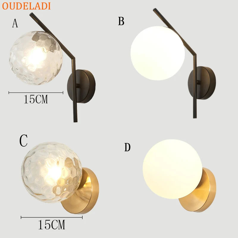 Afralia™ Glass LED Wall Lamp - Modern American Style for Living Room and Aisle