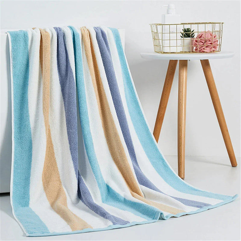 Afralia™ Luxury Striped Cotton Bath Towel for Adults - 90*180 Size