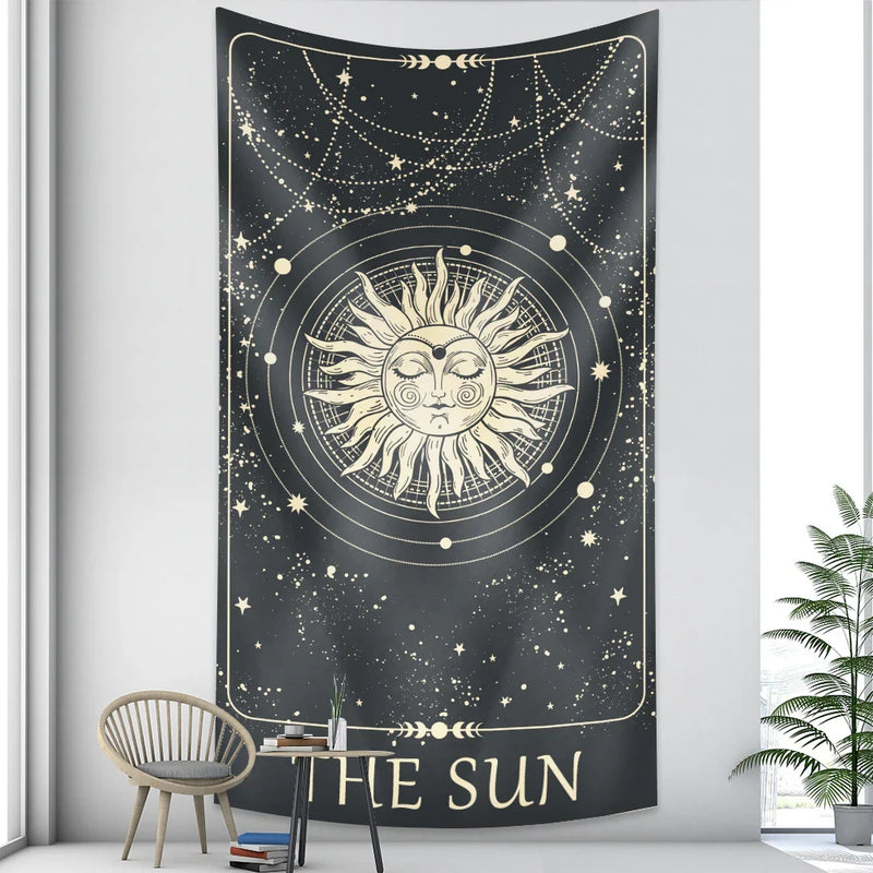 Afralia™ Tarot Card Psychedelic Tapestry Wall Hanging for Bohemian Home Decor