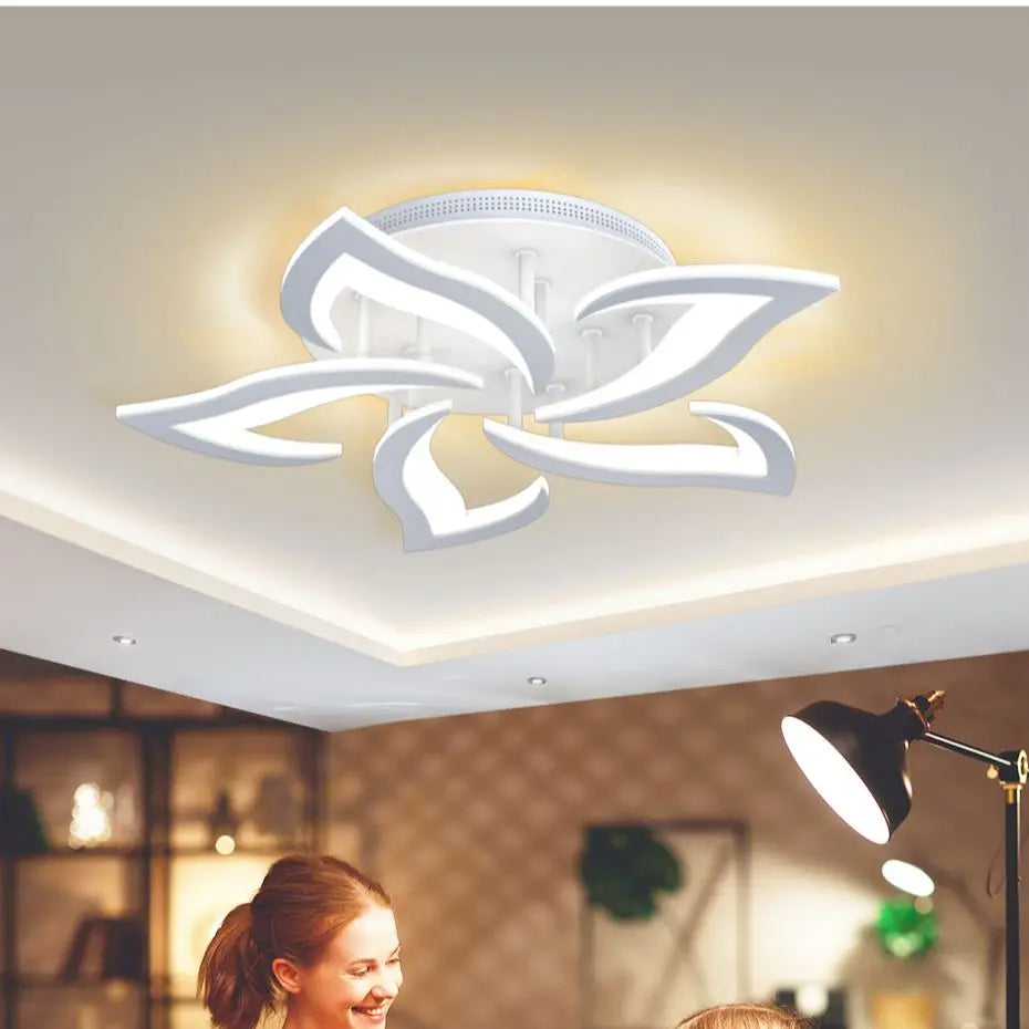 Afralia™ Remote LED Ceiling Chandelier - Modern Living Room Art Deco Lighting Fixtures