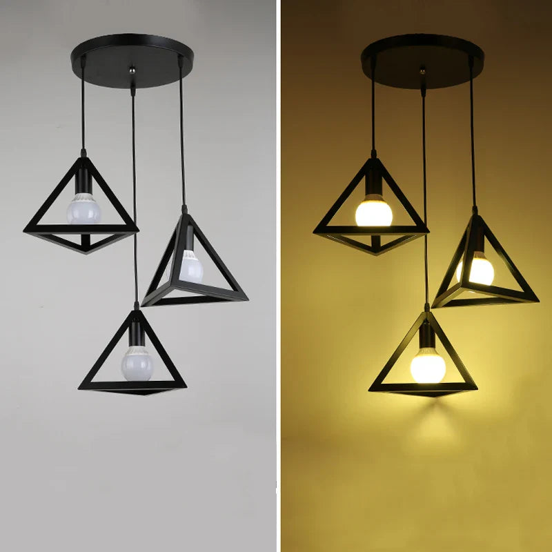 Afralia™ Retro Loft Black Chandelier Pendant Lamp for Dining Room Bedroom Restaurant