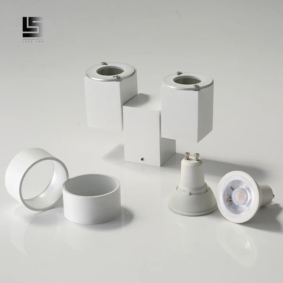 Afralia™ 180 Adjustable LED GU10 Downlight Surface Mount Spotlight