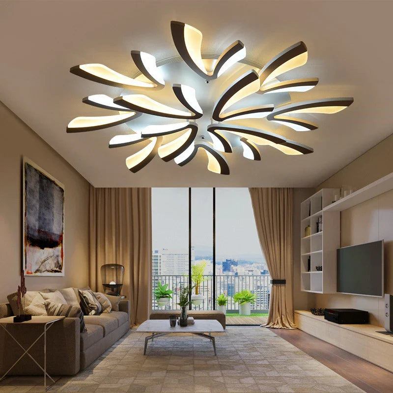 Afralia™ Modern LED Acrylic Ceiling Lights 3/5/9/12/15heads for Living Room Bedroom Home